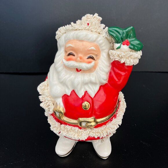 Lefton Ceramic Santa Spaghetti Trim Coin Bank - Picture 13 of 13